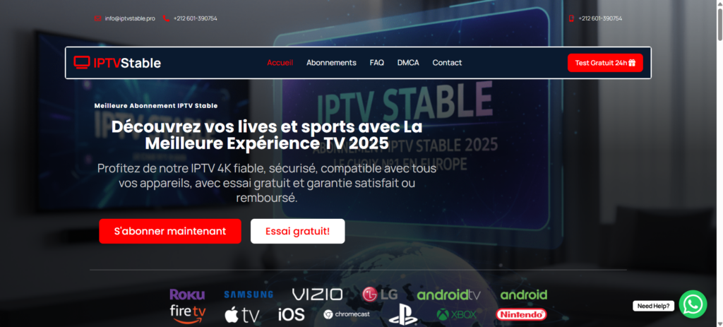 PAGE ACCEUIL DE IPTV STABLE 