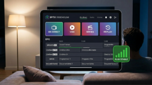 Interface IPTV Stable et Sans Coupure sur tablette avec options